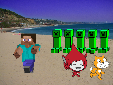 Add yourself running away from creepers!!! remix