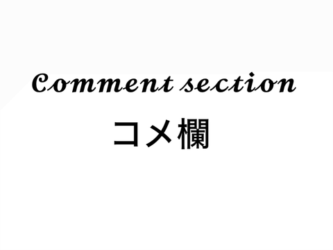 コメ欄　Comment section