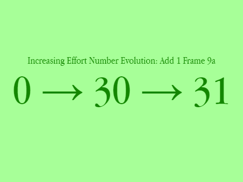 increasing effort number evolution add one frame 9a (0 -> 30 -> 31)