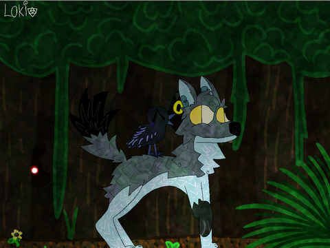 Crow and wolf