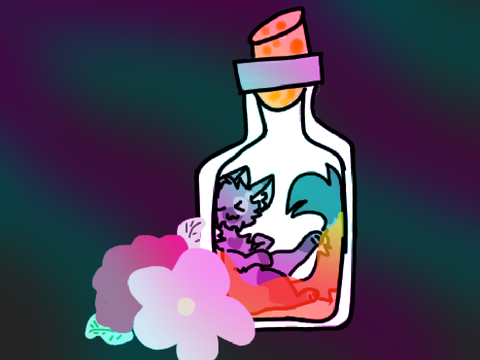 “Cat in a bottle”