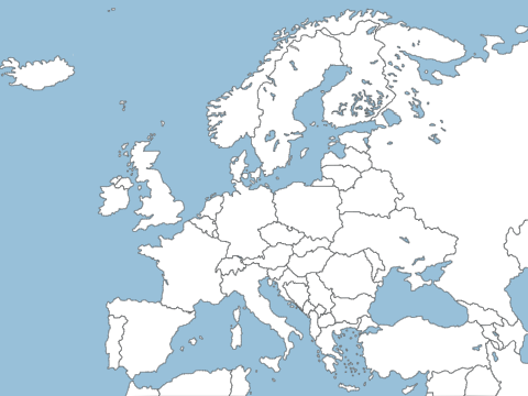 Europe Map [With and Without Borders]