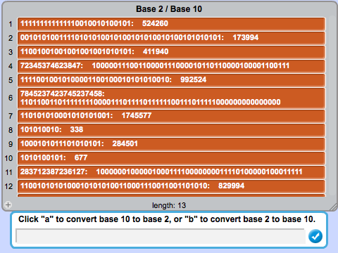 Base 2 and Base 10 (Number Converter)