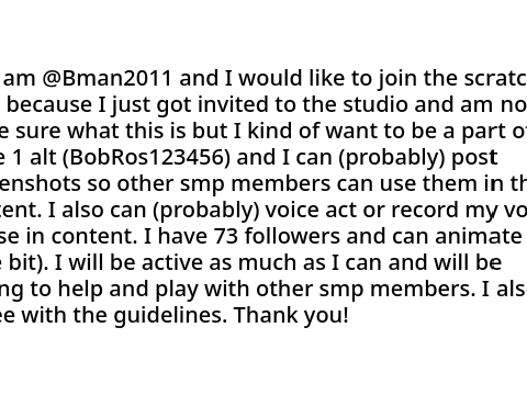 (TEST) My Application to the Scratch S.M.P.
