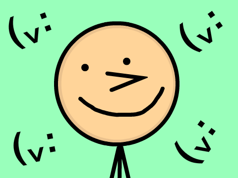 :^)