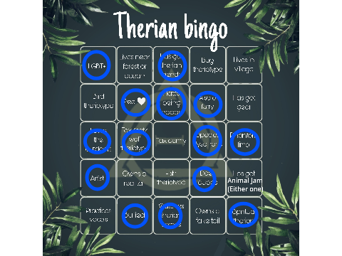 Therian Bingo! 