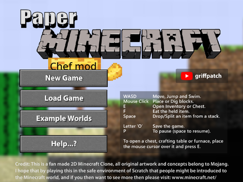 Paper Minecraft chef mod