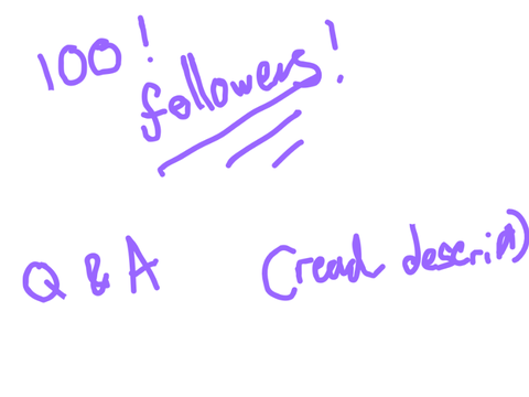 100 followers Q &A + read description 