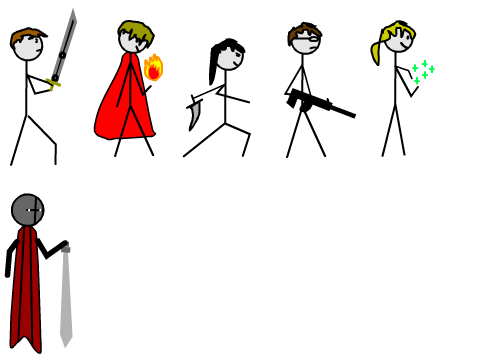 Characters for Sooper Deth Batle