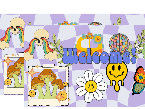 Groovy Funky Hippie Banner Free