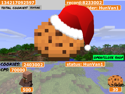 MINECRAFT COOKIE CLICKER! HunVan1!!!!!!!!!!!!!!!!!!!