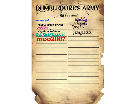 Dumbledore's Army Sign Up Sheet remix remix remix remix remix remix remix remix