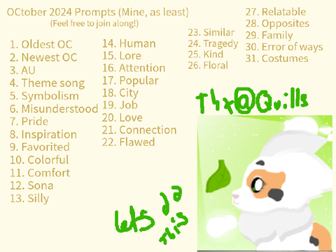 My OCtober schedule!  remix