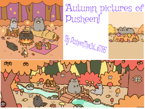 Autumn pictures of pusheen!
