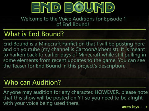auditions for endbound!