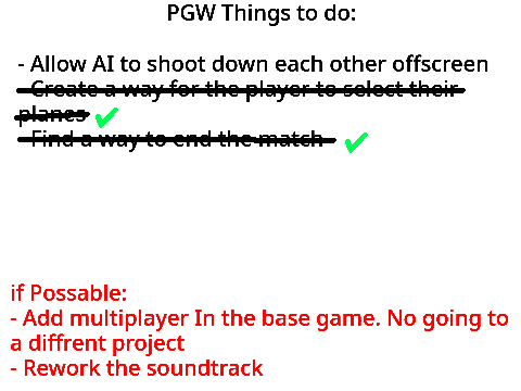Plane Gunners World - To do