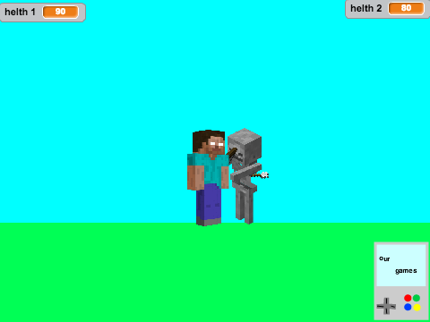 Herobrine VS Steve (new w/ CP) sorry no more 2 player mode
