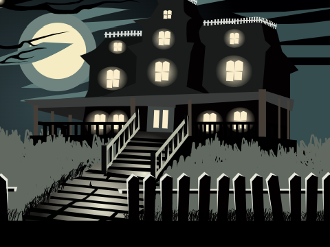 Haunted house parallax