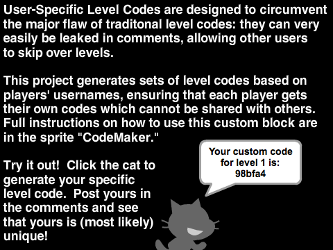 User-Specific Level Codes