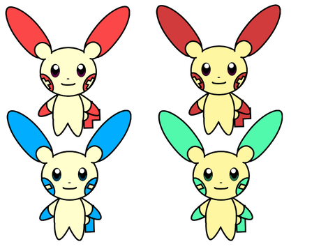 Plusle and Minun vector
