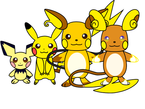 Pichu evolution line vector pack