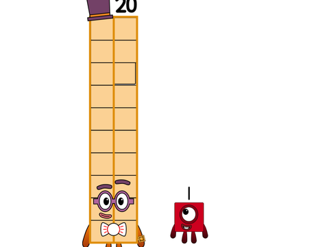 Numberblock 1 meets Numberblock 20