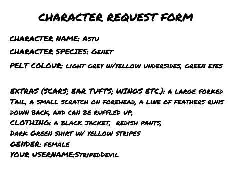 Request an Animal Character Entry~