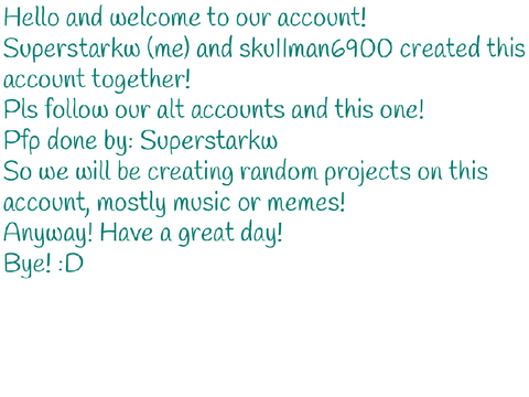Welcome to our account!