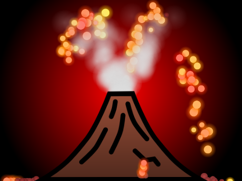 Volcano Simulator with lava flow