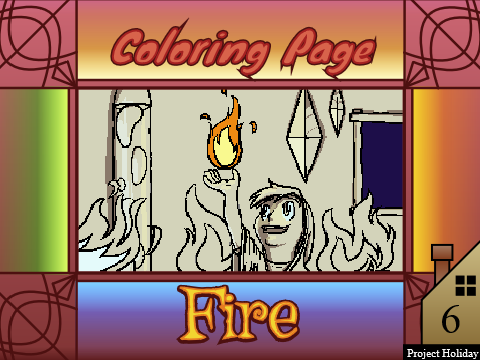 Fire - Coloring page
