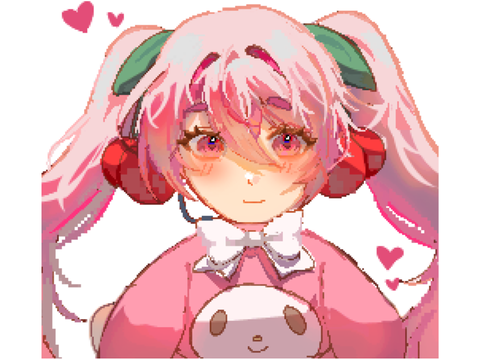 Sakura Miku x My Melody pixel art