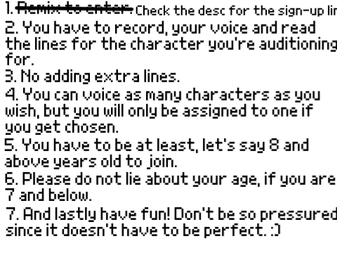 auditions:)