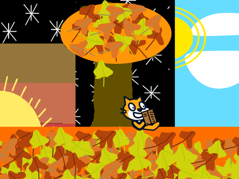 an autumn cat