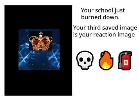 Your school just burned down and your third saved image is your reaction