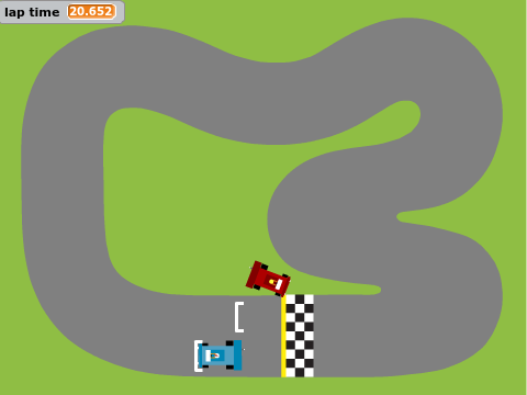 Racing car with 2 cars