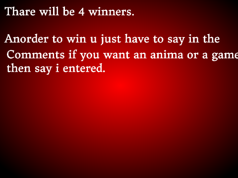 Game/Animation giveAway/Raffle