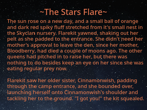 ~ The Stars Flare ~ Chapter 1 (WIP)