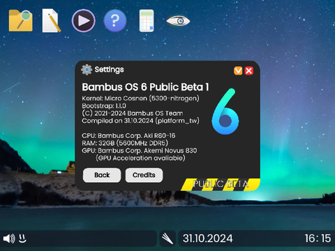 Bambus OS 6.00 Public Beta 1