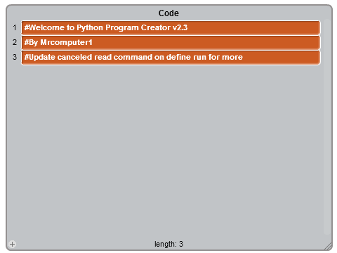 Python Program Creator Alpha 2.5