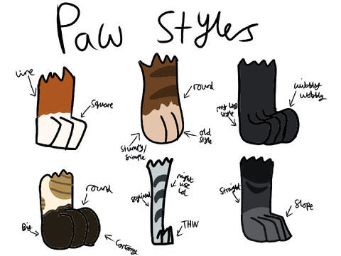 Paw styles for warrior cats