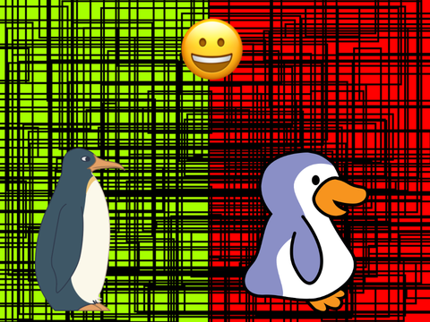 Two penguins dancing!