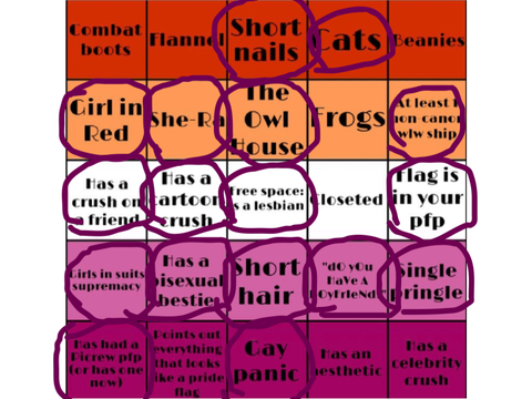 Gay Bingo <3 (Lesbian)
