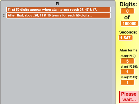 Pi Calc, 1000s of digits remix