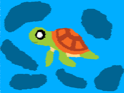 Turtle in Water (Pen)
