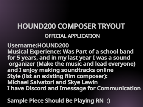 ENTER THE CHAOS SQUAD- Hound200's application