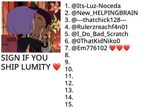 ❤ SIGN IF YOU SHIP LUMITY (LUZ X AMITY) ❤ remix remix remix remix