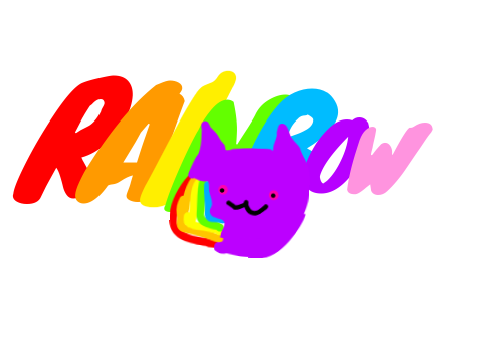 cat in the box rainbow kitty