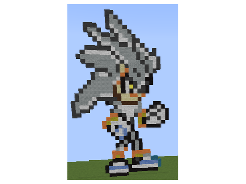 Silver the hedgehog Pixel art in eaglercraft