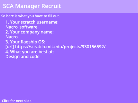 SCA Manager Recruit
