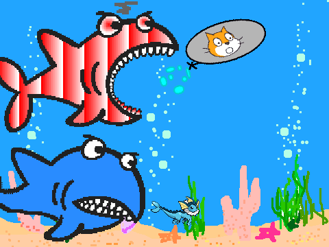 Add yourself running away from the shark[1]
